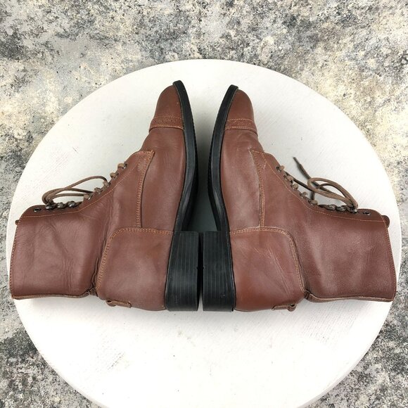 On Course Womens Size 6.5** Brown Leather Equestrian Lace-Up Paddock Ankle Boots - Picture 11 of 16